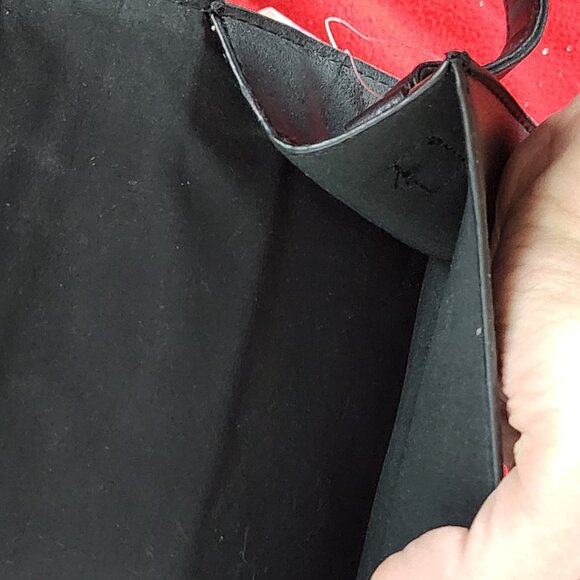 Cruise Club Dark Navy PVC Poly Gold Hardware Baby Satchel Clasp Cross Body Purse - Picture 12 of 16